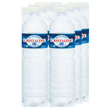 Pack d'eau, 6 bouteilles de Cristalline, 1,5 l