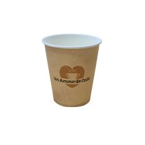 Gobelets recyclables en carton Un Amour de café 15cl x 50  [F113]