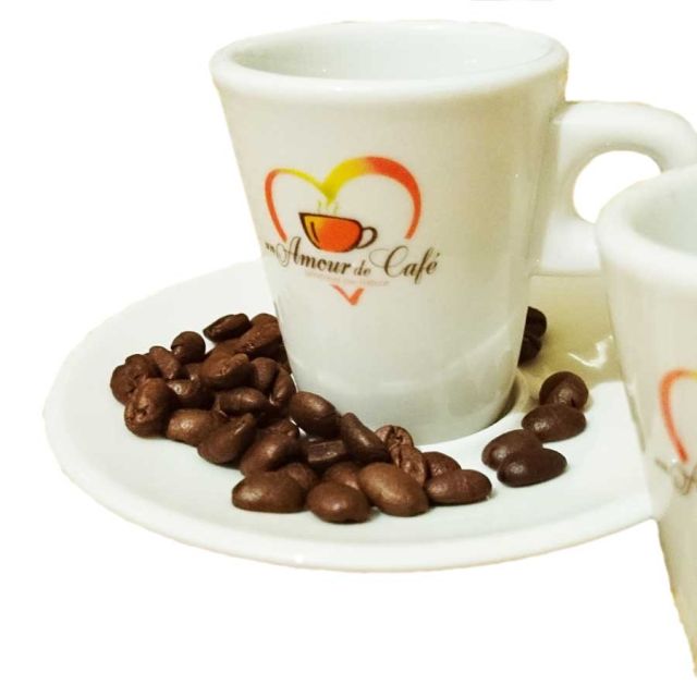 Tasses à café siglée Une Amour de café, lot de 6 tasses